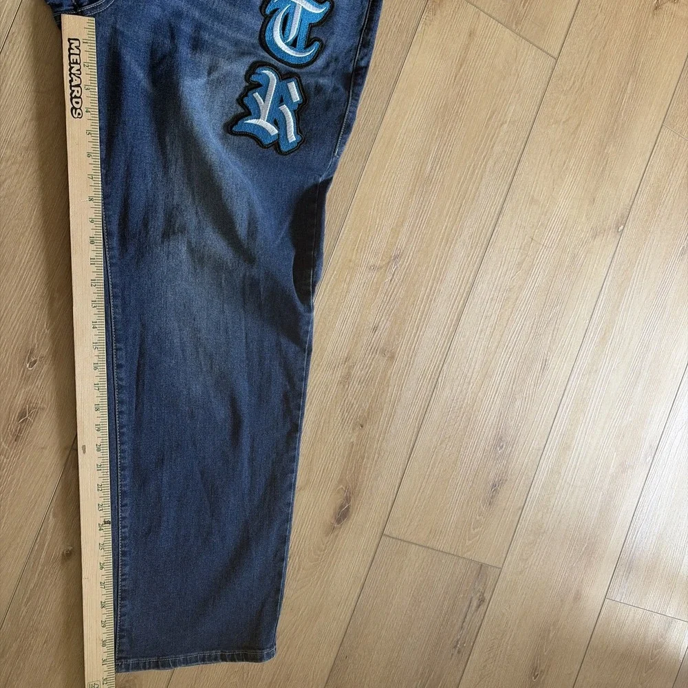 True Religion Bobby Applique Relaxed Baggy Jeans Size 36 Medium Blaze Wash NWT